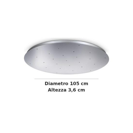 Ideal lux rosone tondo a 25 fori 105cm cromo