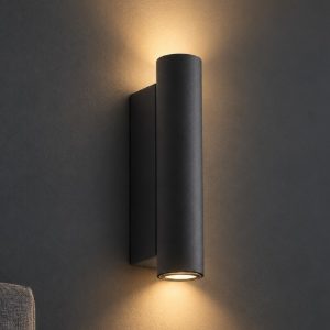 Ideal lux look applique cilindrica led 9w 3000k 30cm per soggiorno moderna nera