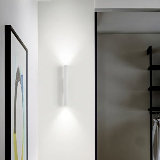 Ideal lux look applique cilindrica led 9w 3000k 30cm per soggiorno moderna nera