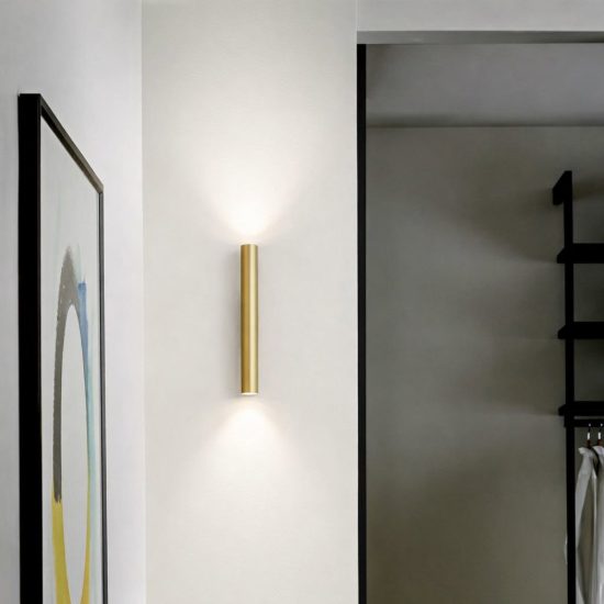 Ideal lux look applique cilindrica led 9w 3000k 30cm per soggiorno moderna nera