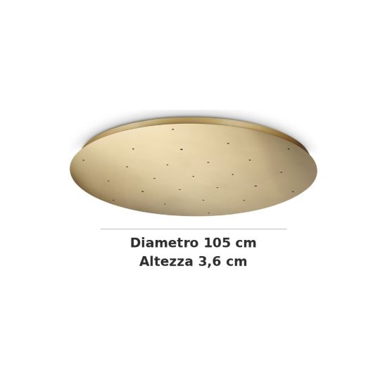Ideal lux rosone tondo a 25 fori 105cm ottone