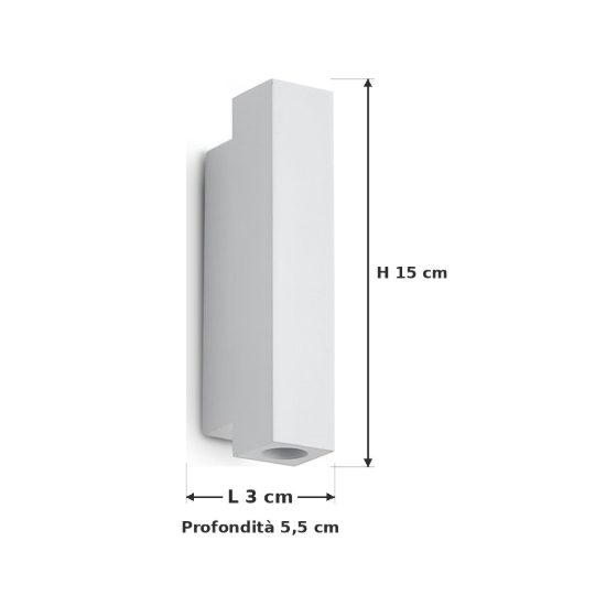 Ideal lux look applique rettangolare led 9w 3000k 15cm per soggiorno moderna bianca