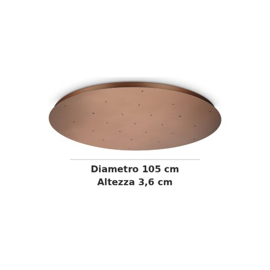 Ideal lux rosone tondo a 25 fori 105cm rame
