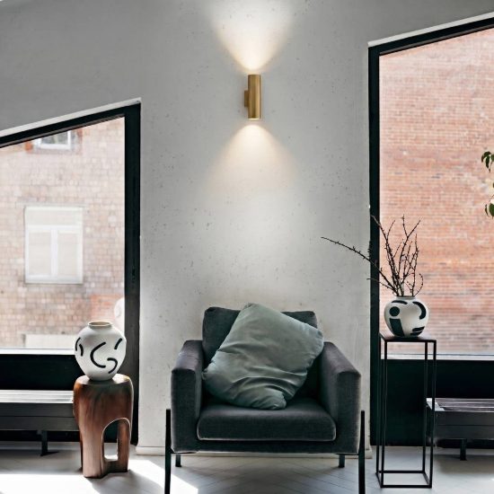 Ideal lux look applique rettangolare led 9w 3000k 15cm per soggiorno contemporanea ottone