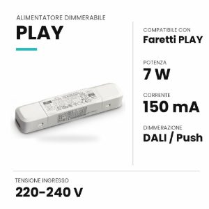 Ideal lux play alimentatore dimmerabile dali push 7w 150ma per faretti da incasso