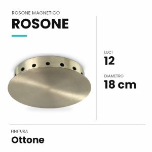 Ideal lux rosone magnetico a 12 luci 18cm ottone
