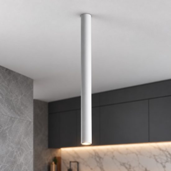 Ideal lux look faretto da soffitto cilindrico led 5w 3000k 40cm per cucina moderno bianco