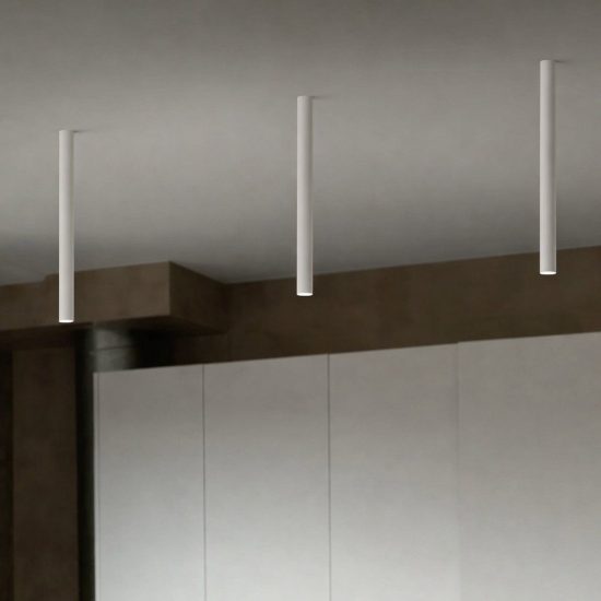 Ideal lux look faretto da soffitto cilindrico led 5w 3000k 40cm per cucina moderno bianco