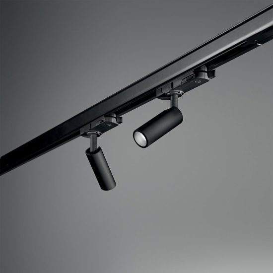 Ideal lux play faretto per binario trifase orientabile led 7w 3000k cilindrico moderno nero