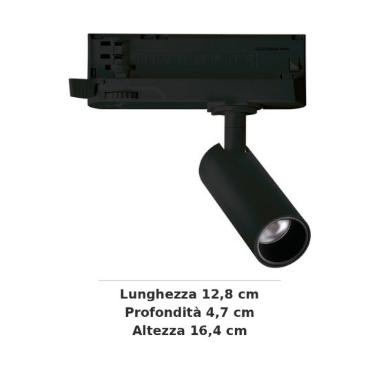 Ideal lux play faretto per binario trifase orientabile led 13w 3000k cilindrico moderno nero