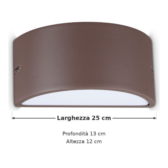 Ideal lux rex-2 applique da esterno e27 25cm moderna caffè ip54