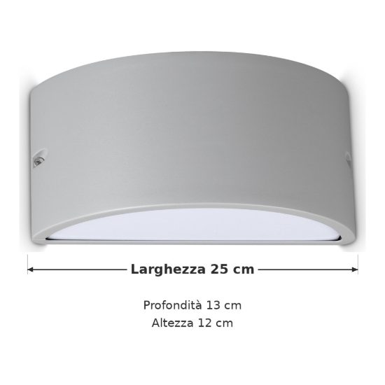 Ideal lux rex-2 applique da esterno e27 25cm moderna grigio ip54