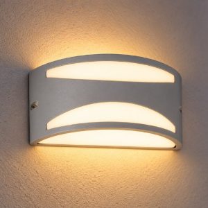 Ideal lux rex-3 applique da esterno e27 25cm moderna grigio ip54
