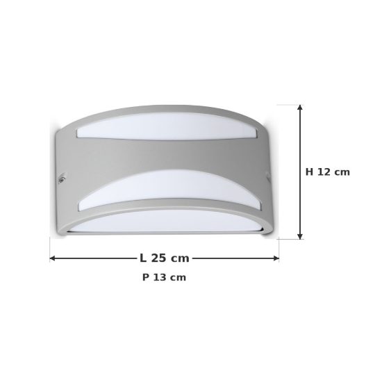 Ideal lux rex-3 applique da esterno e27 25cm moderna grigio ip54