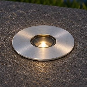 Ideal lux rocket faretto da incasso da esterno pavimento led 10w 3000k 10,4cm rotondo acciaio