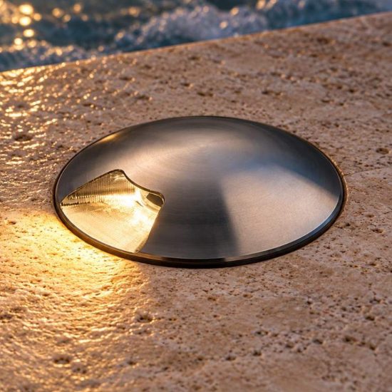 Ideal lux rocket segnapasso da esterno pavimento a luce singola led 2w 3000k 5,5cm rotondo acciaio