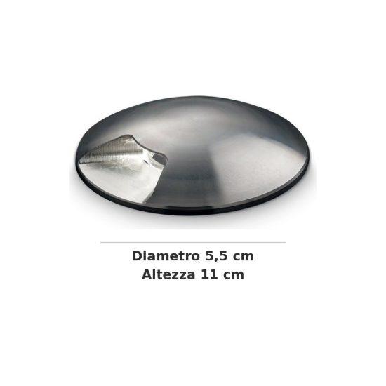 Ideal lux rocket segnapasso da esterno pavimento a luce singola led 2w 3000k 5,5cm rotondo acciaio