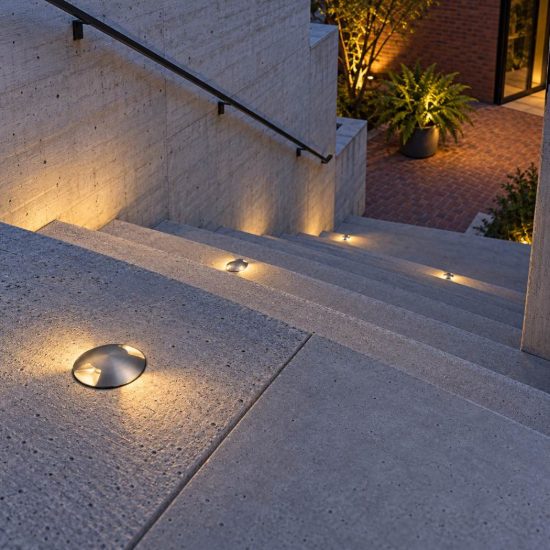 Ideal lux rocket segnapasso da esterno pavimento a luce doppia led 2w 3000k 5,5cm rotondo acciaio