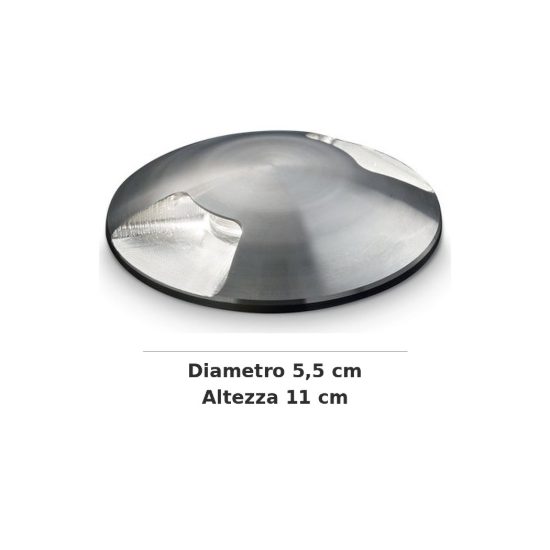 Ideal lux rocket segnapasso da esterno pavimento a luce doppia led 2w 3000k 5,5cm rotondo acciaio