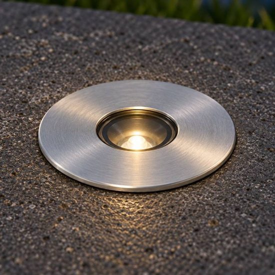 Ideal lux rocket faretto da incasso da esterno pavimento led 2,5w 4000k 4cm rotondo acciaio