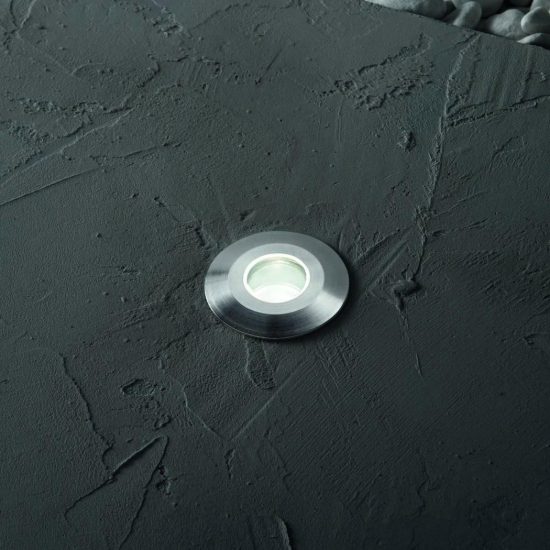 Ideal lux rocket faretto da incasso da esterno pavimento led 2,5w 4000k 4cm rotondo acciaio