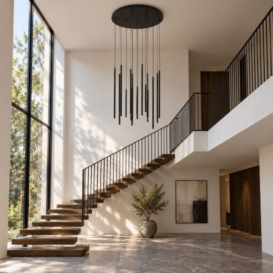 Ideal lux look lampadario con 16 pendenti led 31w 3000k 70cm per soggiorno moderno nero