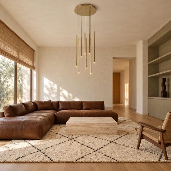 Ideal lux look lampadario con 8 pendenti led 16w 3000k 45cm per soggiorno contemporaneo ottone