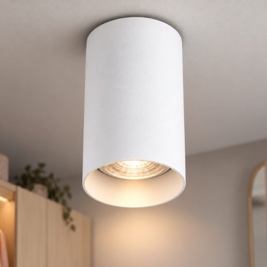 Ideal lux look faretto da soffitto cilindrico gu10 10cm per corridoio bianco