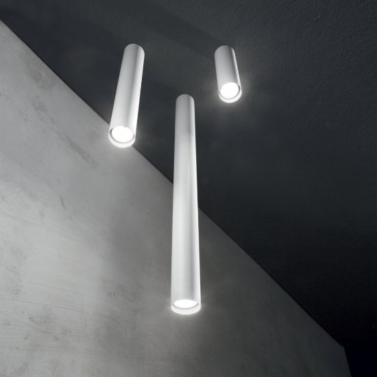 Ideal lux look faretto da soffitto cilindrico gu10 10cm per corridoio bianco