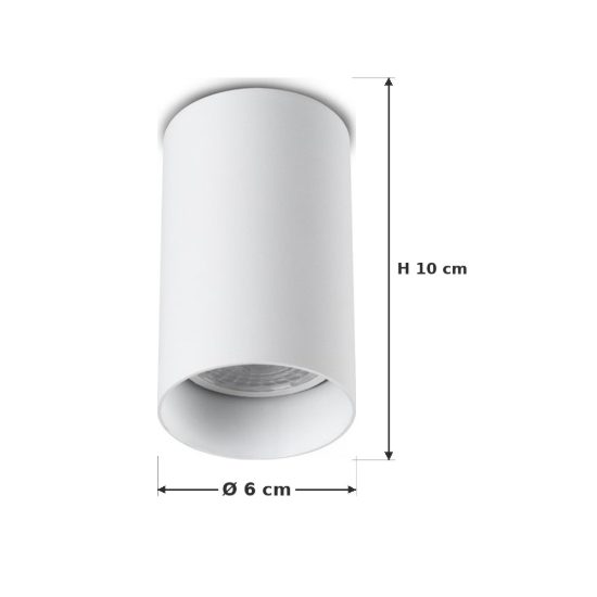 Ideal lux look faretto da soffitto cilindrico gu10 10cm per corridoio bianco