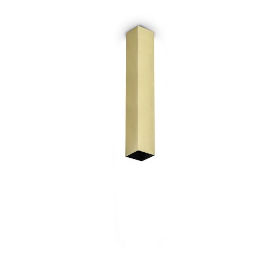 Ideal lux look faretto da soffitto a sezione quadrata gu10 40cm per ingresso ottone