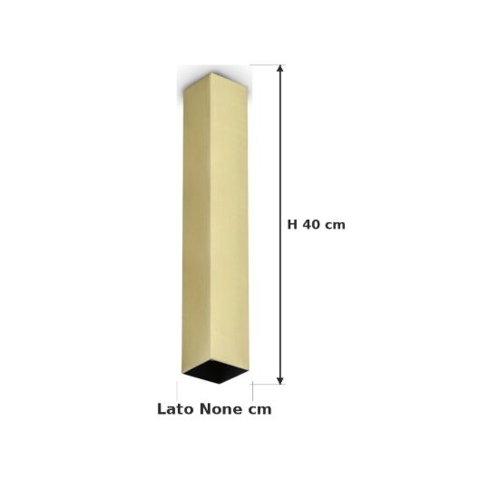 Ideal lux look faretto da soffitto a sezione quadrata gu10 40cm per ingresso ottone