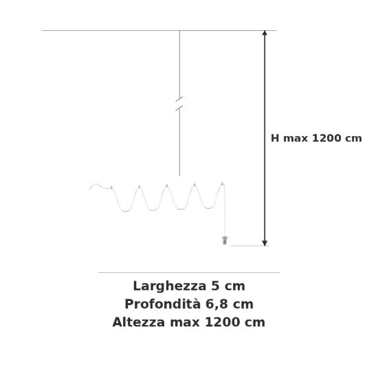 Ideal lux mapa pendente e14 cavo 12m per sospensioni modulari alluminio