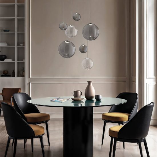 Ideal lux mapa rosone drop per 13 pendenti led 75cm nero