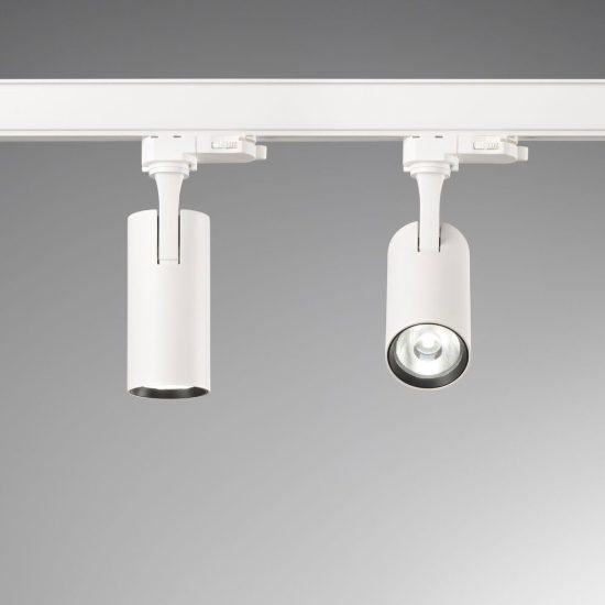 Ideal lux fox faretto per binario monofase orientabile led 8w 3000k cilindrico bianco