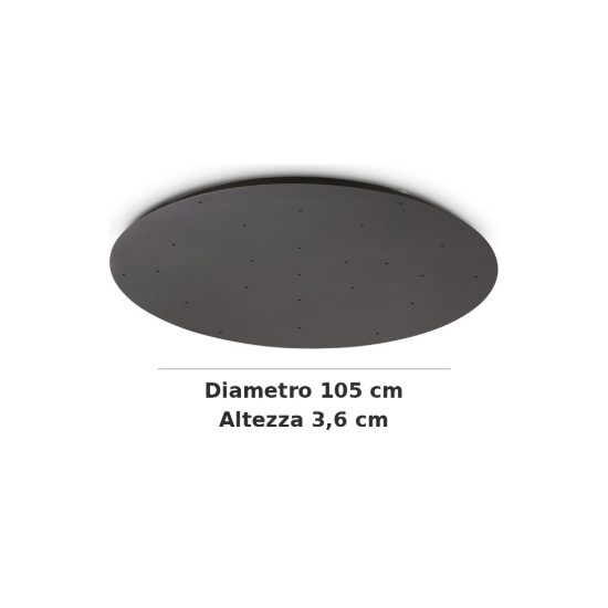 Ideal lux mapa rosone drop per 25 pendenti led 105cm nero