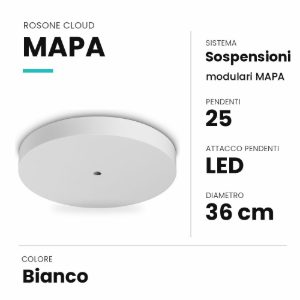Ideal lux mapa rosone cloud per 25 pendenti led 36cm bianco