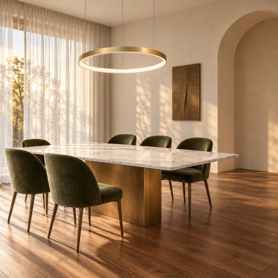Ideal lux gemini lampadario ad anello led 56w 4000k 81cm per sala da pranzo moderno ottone