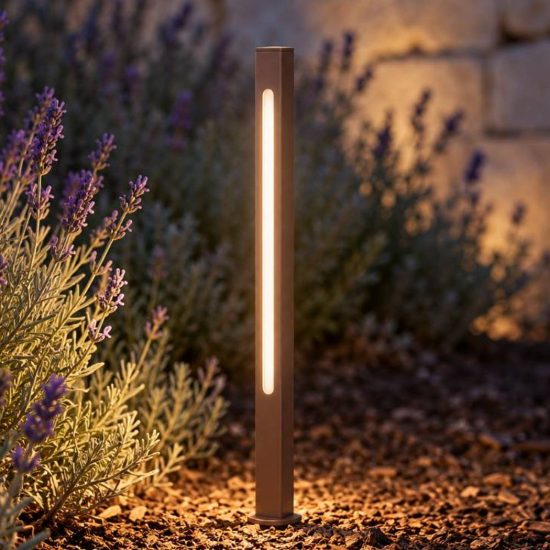 Ideal lux jedi paletto da esterno giardino led 7w 3000k 40cm lineare moderno caffè