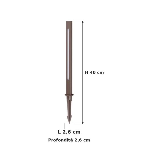 Ideal lux jedi paletto da esterno giardino led 7w 3000k 40cm lineare moderno caffè