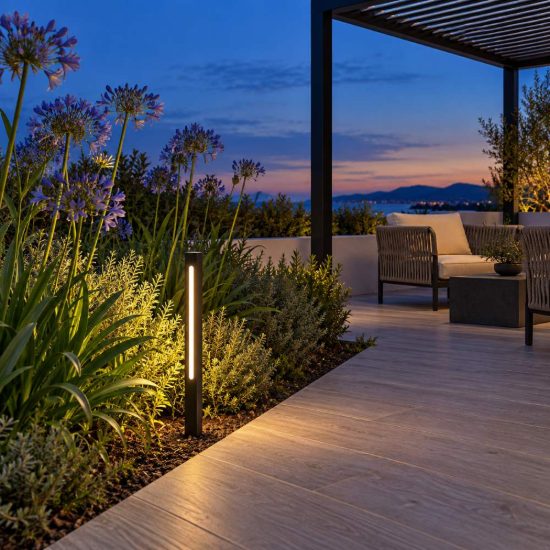 Ideal lux jedi paletto da esterno giardino led 7w 3000k 40cm lineare moderno nero