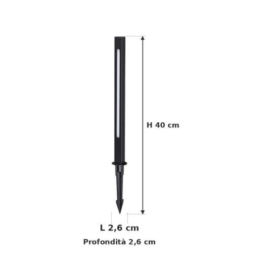 Ideal lux jedi paletto da esterno giardino led 7w 3000k 40cm lineare moderno nero