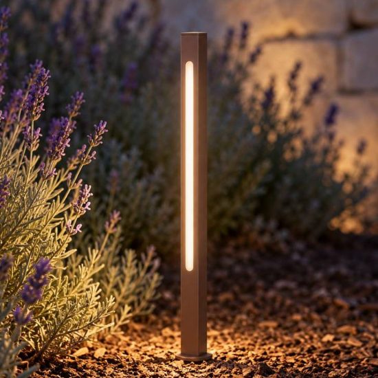 Ideal lux jedi paletto da esterno giardino led 12w 3000k 80,5cm lineare moderno caffè