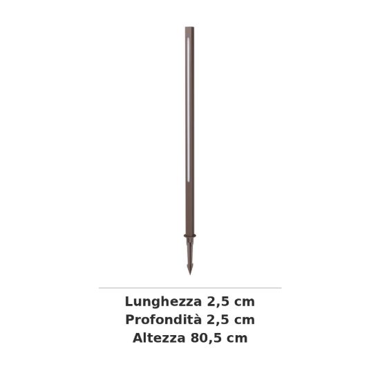 Ideal lux jedi paletto da esterno giardino led 12w 3000k 80,5cm lineare moderno caffè