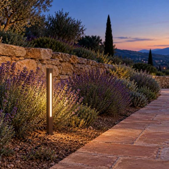 Ideal lux jedi paletto da esterno giardino led 19w 3000k 120,5cm lineare moderno caffè