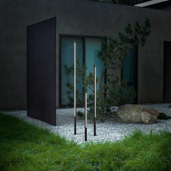 Ideal lux jedi paletto da esterno giardino led 19w 3000k 120,5cm lineare moderno caffè