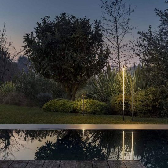 Ideal lux jedi paletto da esterno giardino led 25w 3000k 160,5cm lineare moderno caffè
