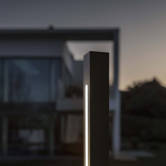 Ideal lux jedi paletto da esterno giardino led 25w 3000k 160,5cm lineare moderno caffè