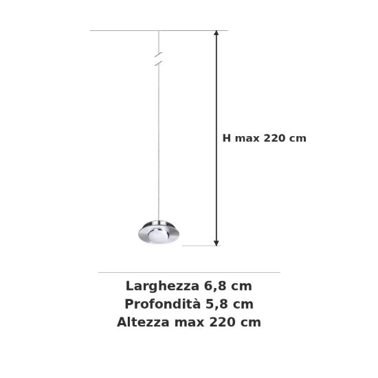 Ideal lux mapa pendente led 3,5w 3000k grande cavo 2m per sospensioni modulari alluminio