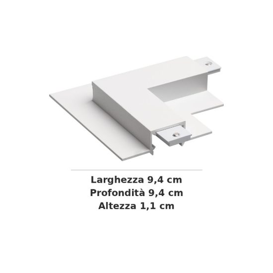 Ideal lux stick giunto a l per binario magnetico da incasso bianco